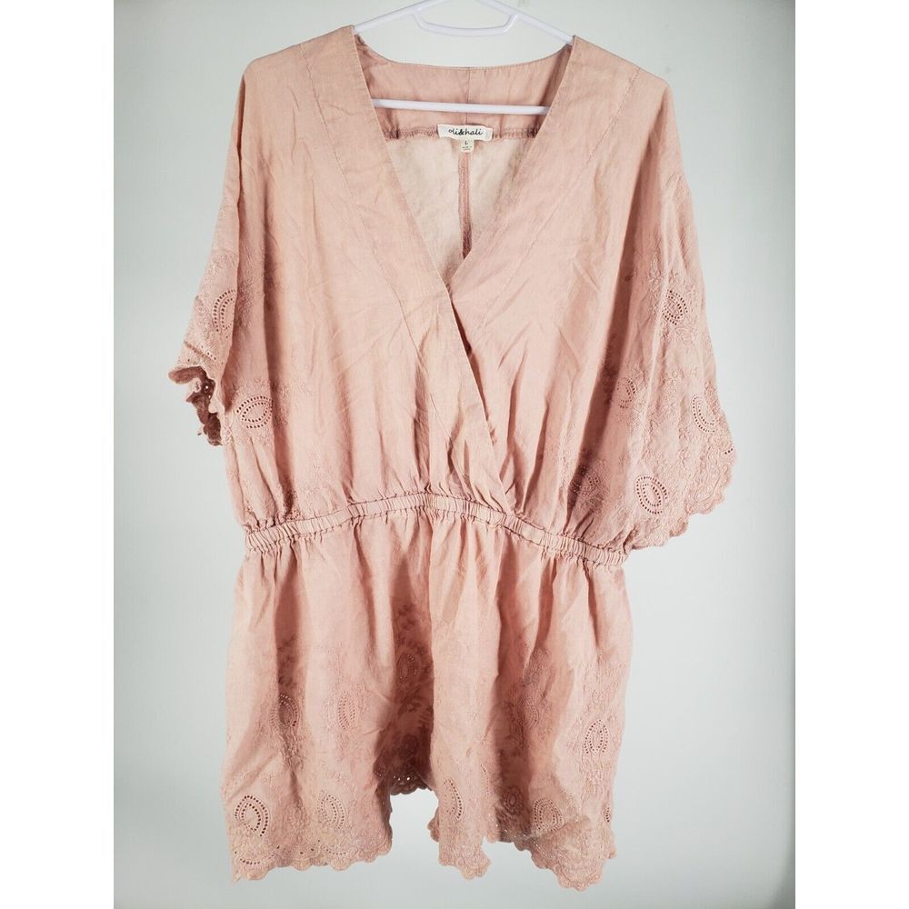 Pink Lace Trim Women Top